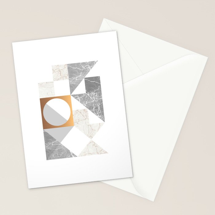 Marble Geometric Grey/White Stationery Card Gallery Image 2