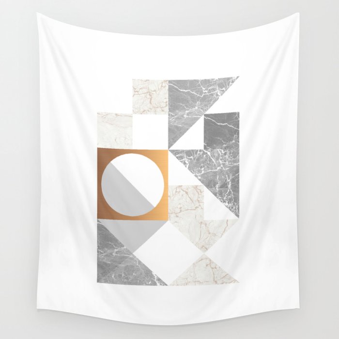 Marble Geometric Grey/White Wall Tapestry Gallery Image 1