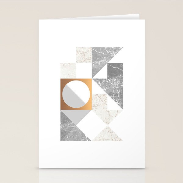 Marble Geometric Grey/White Stationery Card Gallery Image 2