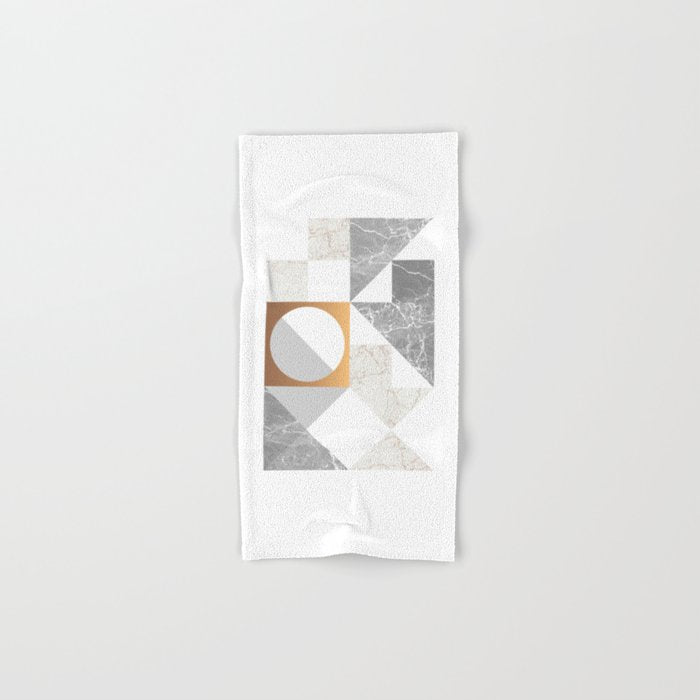 Marble Geometric Grey/White Bath Towel Gallery Image 1