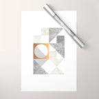 Marble Geometric Grey/White Wrapping Paper Gallery Image 1