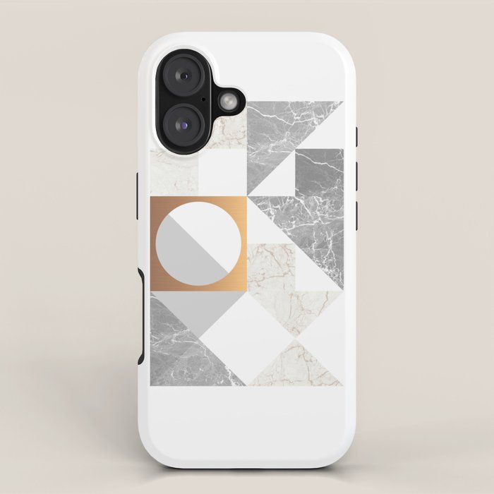 Marble Geometric Grey/White iPhone Case Gallery Image 1