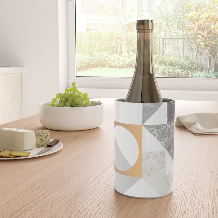 Marble Geometric Grey/White Wine Chiller Gallery Image 4