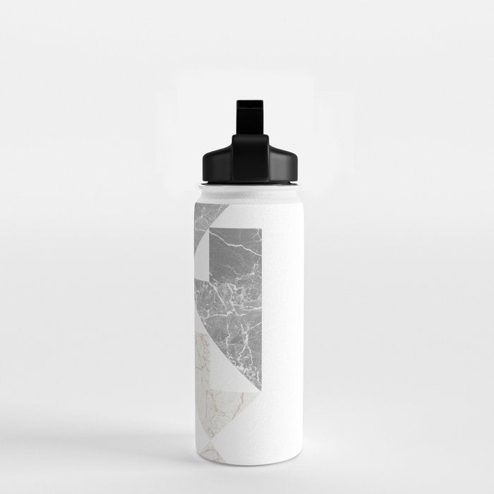 Marble Geometric Grey/White Water Bottle Gallery Image 2