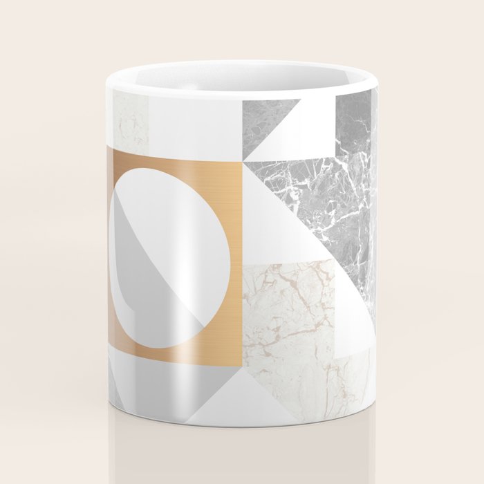 Marble Geometric Grey/White Coffee Mug Gallery Image 4