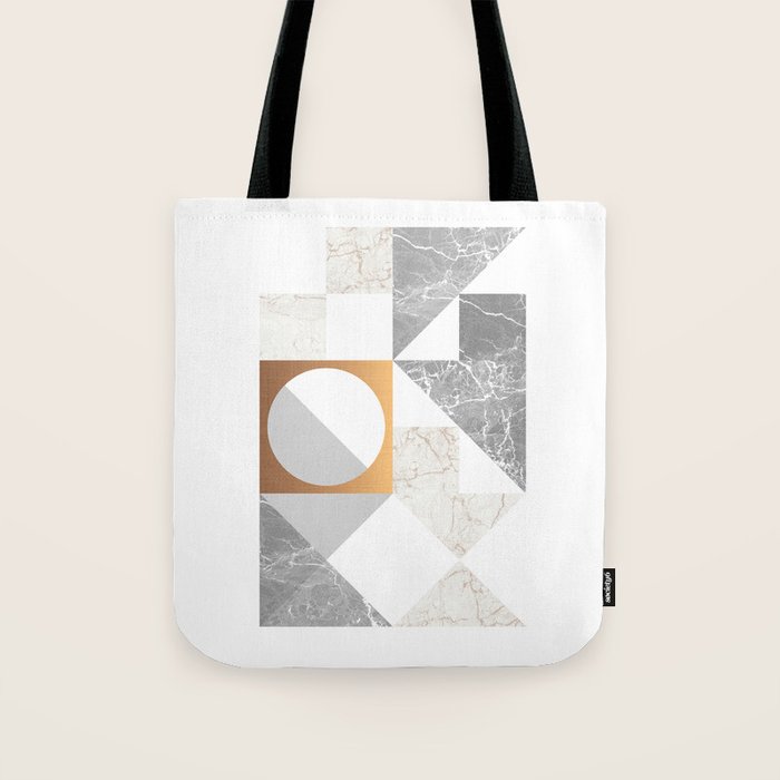 Marble Geometric Grey/White Tote Bag Gallery Image 1