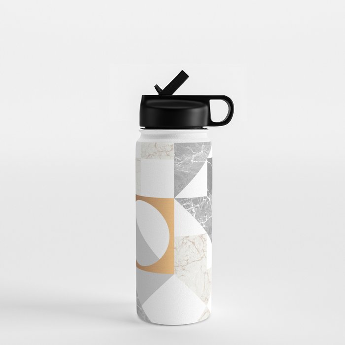 Marble Geometric Grey/White Water Bottle Gallery Image 1