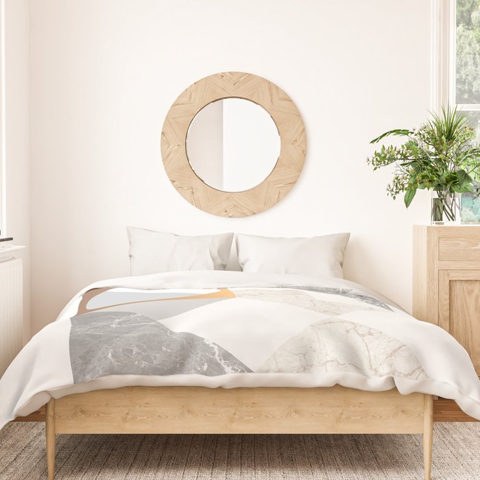 Marble Geometric Grey/White Duvet Cover Gallery Image 3