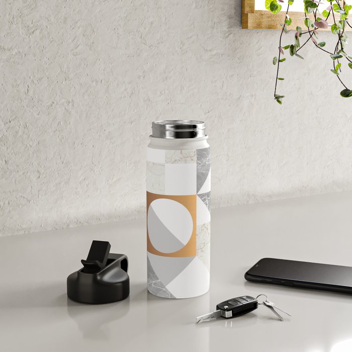 Marble Geometric Grey/White Water Bottle Gallery Image 5