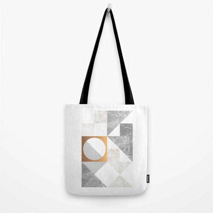 Marble Geometric Grey/White Tote Bag Gallery Image 2