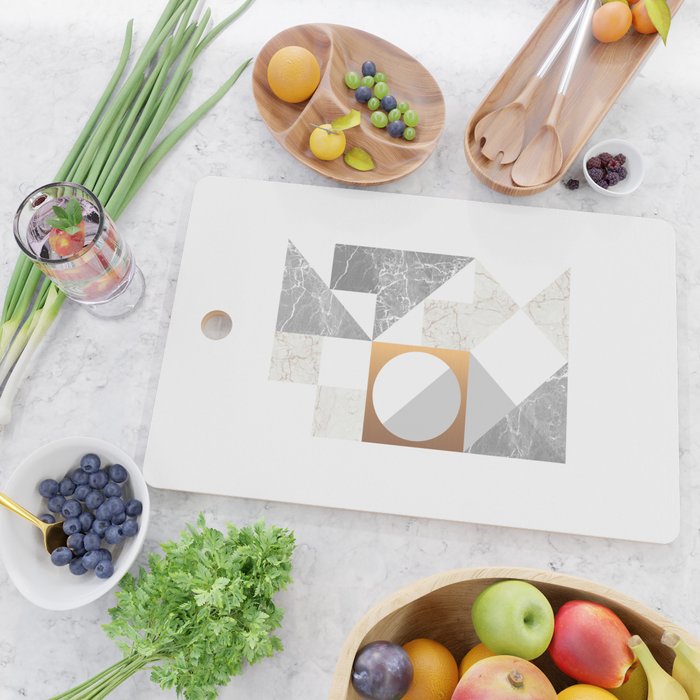 Marble Geometric Grey/White Cutting Board Gallery Image 2