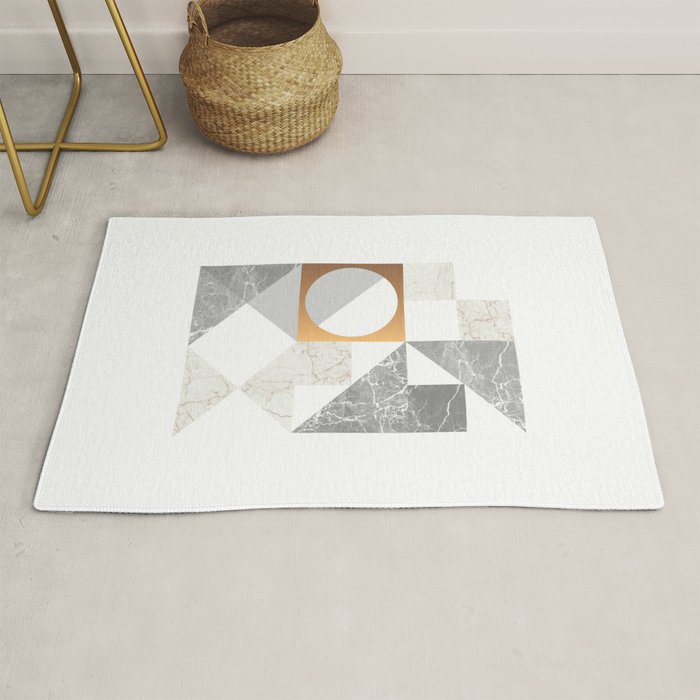 Marble Geometric Grey/White Rug Gallery Image 1