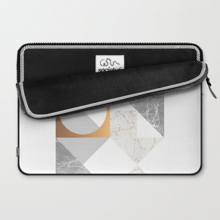 Marble Geometric Grey/White Laptop Sleeve Gallery Image 2