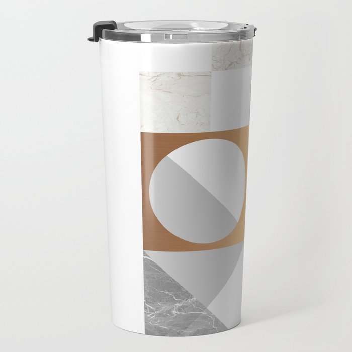 Marble Geometric Grey/White Travel Mug Gallery Image 3