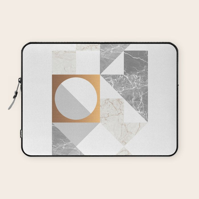 Marble Geometric Grey/White Laptop Sleeve Gallery Image 1