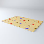Celestial Star Twinkle in Golden Amber Watercolor Rug Gallery Image 3