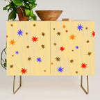 Celestial Star Twinkle in Golden Amber Watercolor Credenza Gallery Image 1