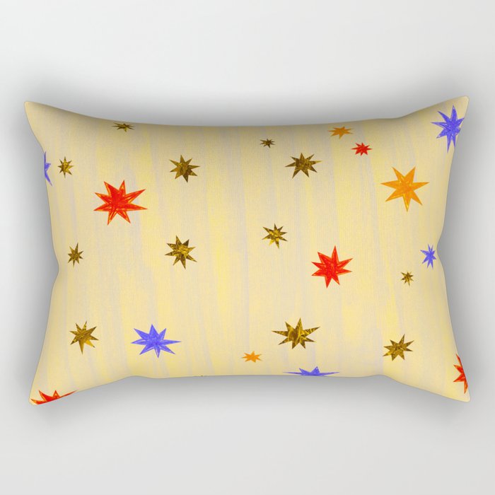 Celestial Star Twinkle in Golden Amber Watercolor Rectangular Pillow Gallery Image 2