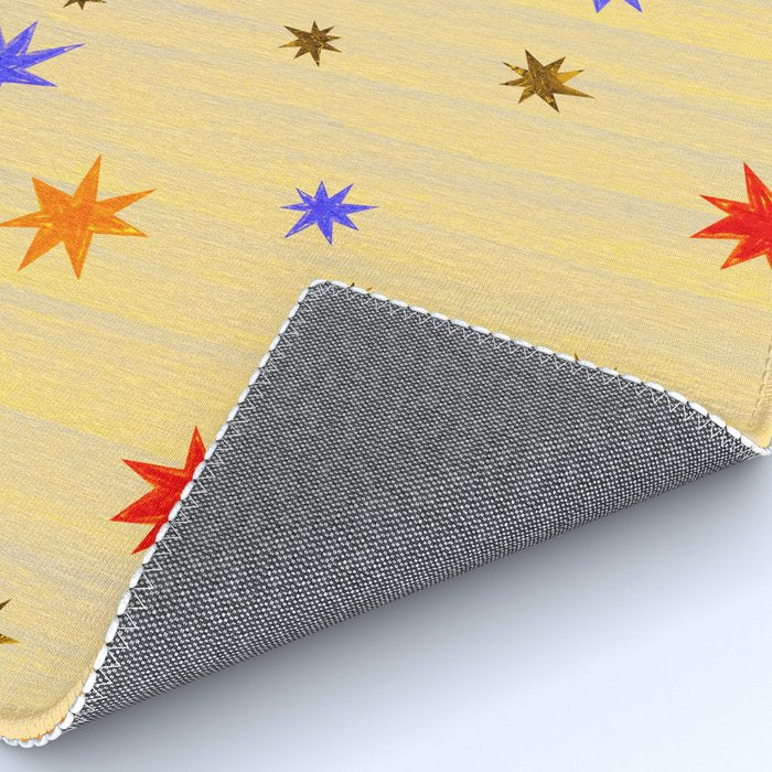 Celestial Star Twinkle in Golden Amber Watercolor Rug Gallery Image 4