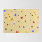 Celestial Star Twinkle in Golden Amber Watercolor Rug Gallery Image 2