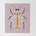 White and blue beetle Throw Blanket Gallery Image 2
