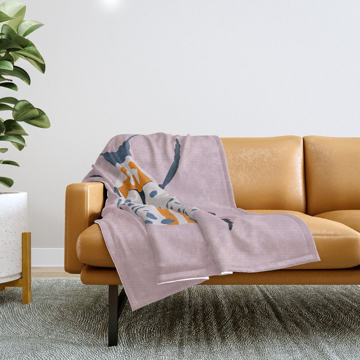 White and blue beetle Throw Blanket Gallery Image 1