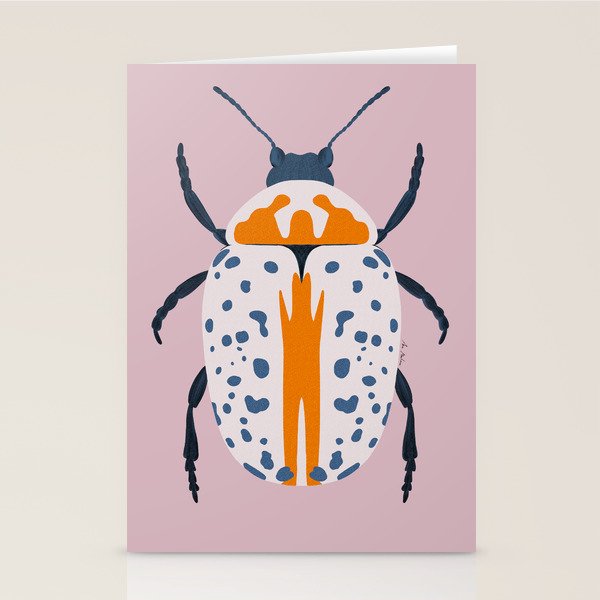 White and blue beetle Stationery Card Gallery Image 2