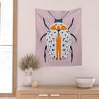 White and blue beetle Wall Tapestry Gallery Image 2