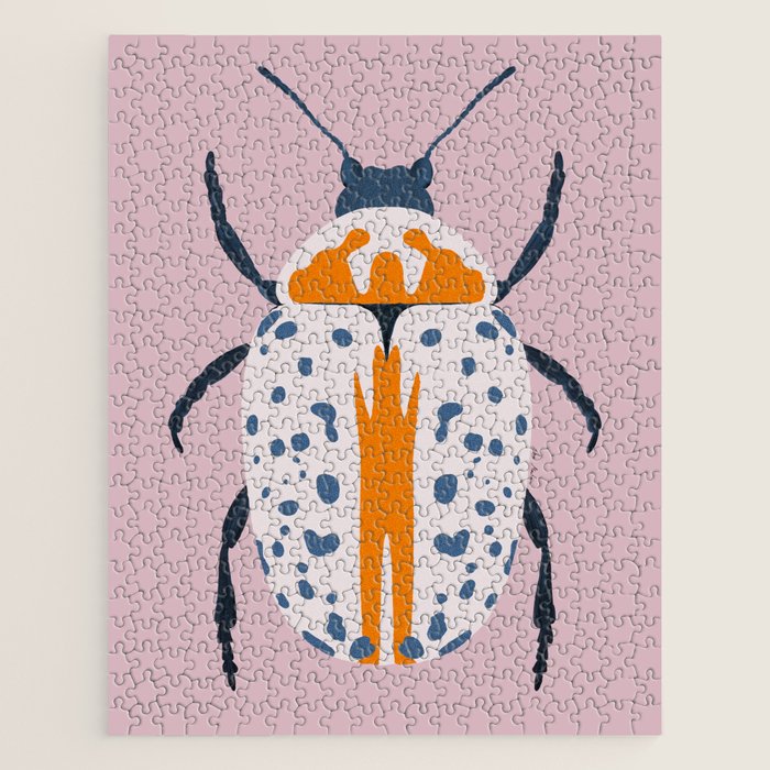 White and blue beetle Jigsaw Puzzle Gallery Image 1