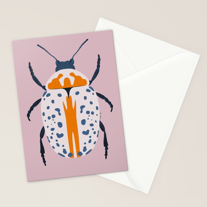 White and blue beetle Stationery Card Gallery Image 2