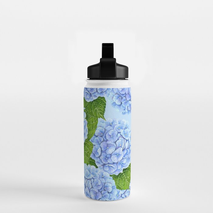 Blue hydrangea watercolor  Water Bottle Gallery Image 2