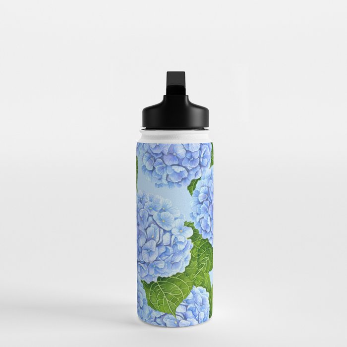 Blue hydrangea watercolor  Water Bottle Gallery Image 3
