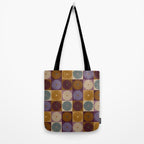 Retro Flowers Check Pattern X Tote Bag Gallery Image 2