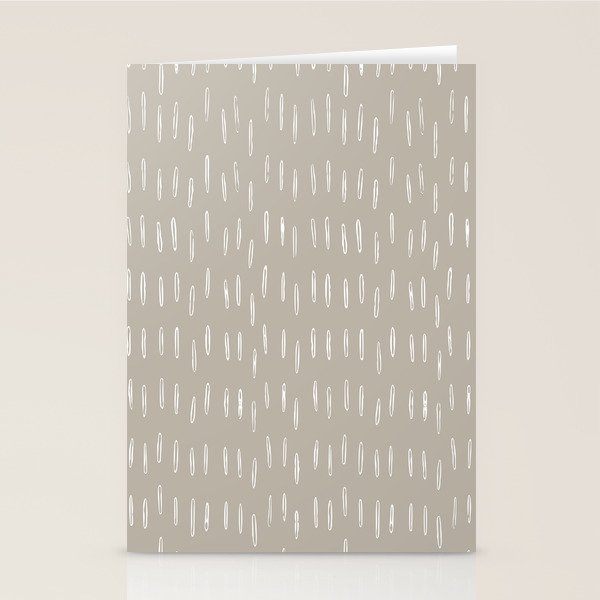 Boho Prints, Raindrops, Beige, Minimalism, Abstract Art Stationery Card Gallery Image 1