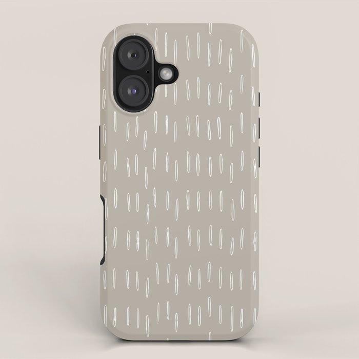 Boho Prints, Raindrops, Beige, Minimalism, Abstract Art iPhone Case Gallery Image 1