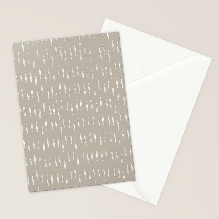 Boho Prints, Raindrops, Beige, Minimalism, Abstract Art Stationery Card Gallery Image 2