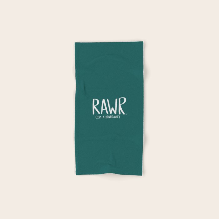 Rawr. I'm a Dinosaur. Turquoise. Bath Towel Gallery Image 1
