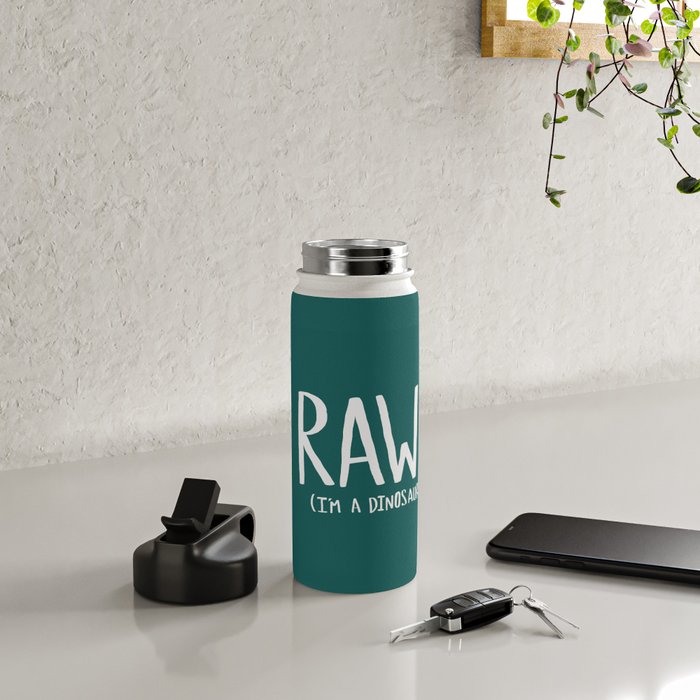 Rawr. I'm a Dinosaur. Turquoise. Water Bottle Gallery Image 4