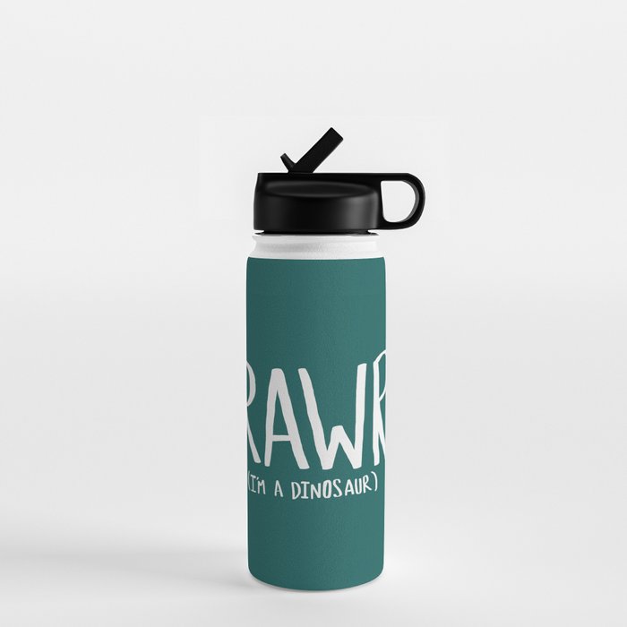 Rawr. I'm a Dinosaur. Turquoise. Water Bottle Gallery Image 1