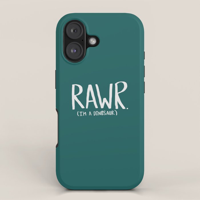 Rawr. I'm a Dinosaur. Turquoise. iPhone Case Gallery Image 1