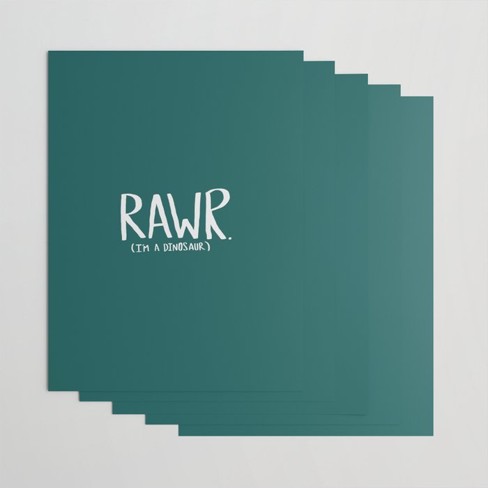 Rawr. I'm a Dinosaur. Turquoise. Wrapping Paper Gallery Image 3