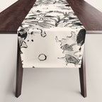 black and white garden Table Runner Gallery Image 1