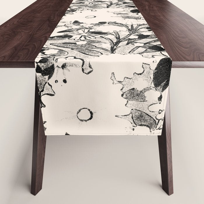 black and white garden Table Runner Gallery Image 1