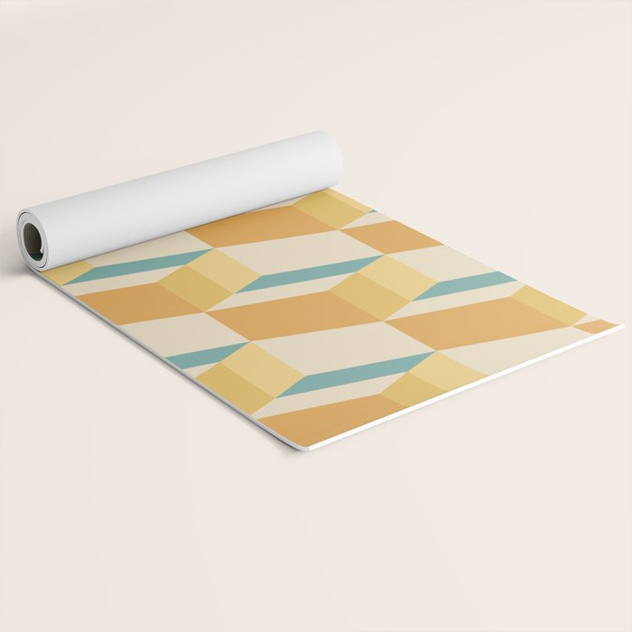 Cuboid Geometric Abstract Shapes Pattern XXVI Yoga Mat Gallery Image 2