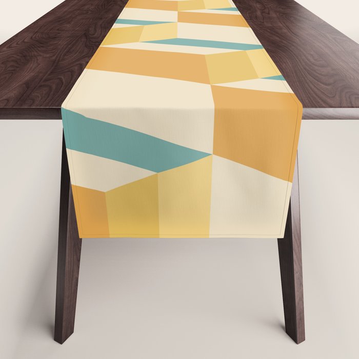 Cuboid Geometric Abstract Shapes Pattern XXVI Table Runner Gallery Image 1