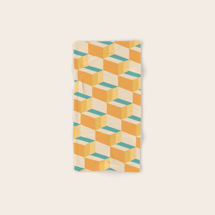 Cuboid Geometric Abstract Shapes Pattern XXVI Bath Towel Gallery Image 1