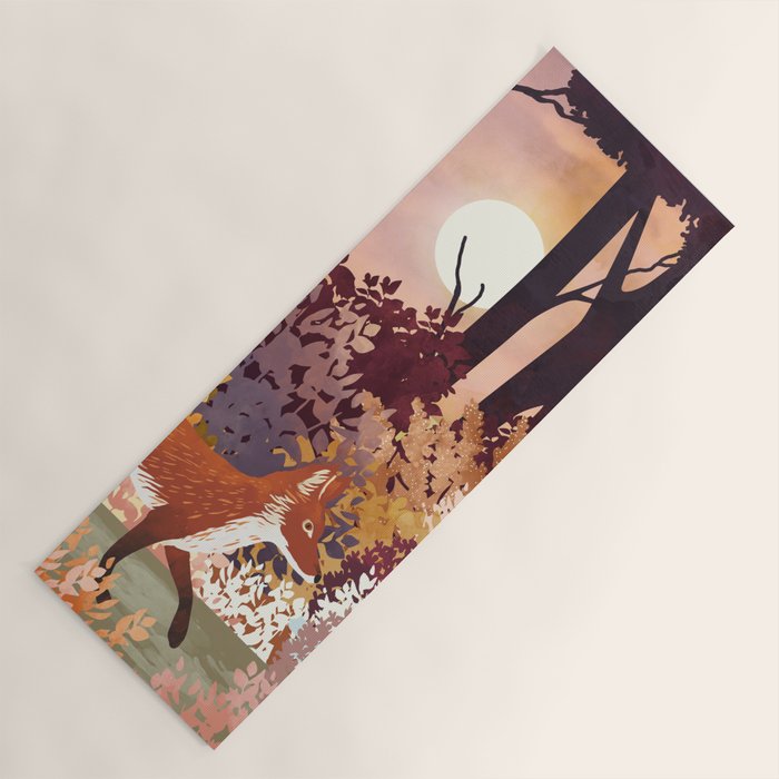 Autumn Fox Forest Yoga Mat Gallery Image 1