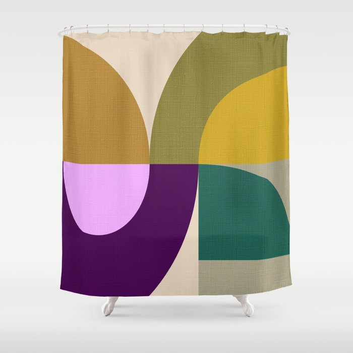 shapes mid century fall 21 Shower Curtain Gallery Image 1