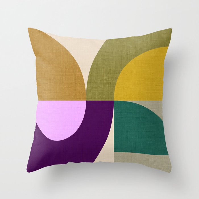 shapes mid century fall 21 Throw Pillow Gallery Image 6
