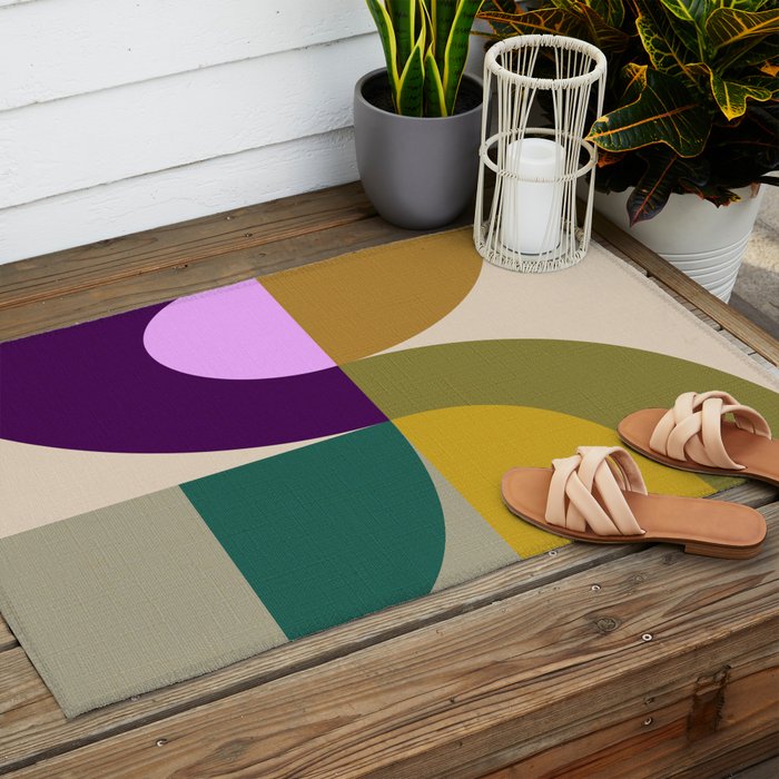 shapes mid century fall 21 Outdoor Rug Gallery Image 2